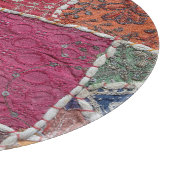 Farbige Patchwork-Teppiche Details Schneidebrett (Ecke)