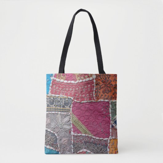 Farbige Patchwork-Teppiche Details Tasche (Vorderseite)