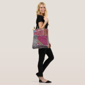Farbige Patchwork-Teppiche Details Tasche (Am Model)