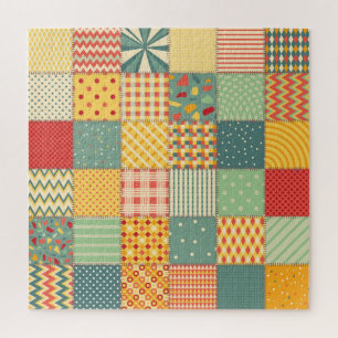 Farbige Patchworkarbeit: abstrakte nahtlose Orname Puzzle