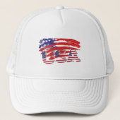 Farbige patriotische Grafikdesign-Fahne Truckerkappe (Vorderseite)
