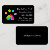 Farbige Paw-Druck Visitenkarte (Vorne/Hinten)