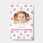 Farbige Paw-Drucke - Kindererkennung für benutzerd Ausweis (Front)