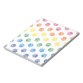 Farbige Paw-Drucke Notizblock (Rotiert)