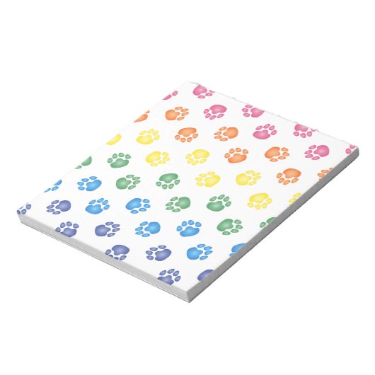 Farbige Paw-Drucke Notizblock (Rotiert)