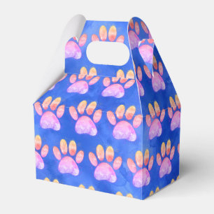 Farbige Paw Print Custom Watercolor Geschenkschachtel