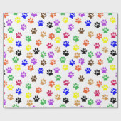 Farbige Paw Print Decoupage Geschenkpapier (Flach)