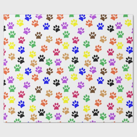 Farbige Paw Print Decoupage Geschenkpapier (Flach)