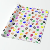 Farbige Paw Print Decoupage Geschenkpapier (Ungerollt)