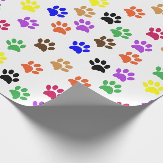 Farbige Paw Print Decoupage Geschenkpapier (Ecke)