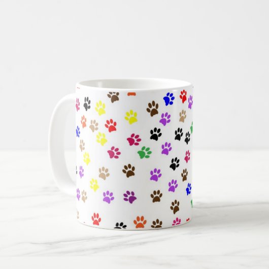Farbige Paw-Print Kaffeetasse (Vorderseite Links)