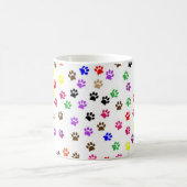 Farbige Paw-Print Kaffeetasse (Mittel)