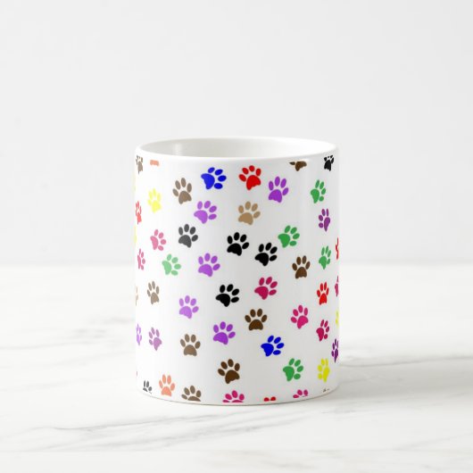 Farbige Paw-Print Kaffeetasse (Mittel)