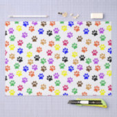 Farbige Paw Prints | Benutzerdefiniert Seidenpapier (Handwerk)
