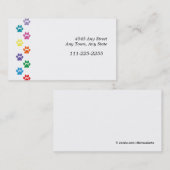 Farbige Paw Prints Border Business Card Visitenkarte (Vorne/Hinten)