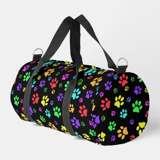 Farbige Paw Prints Design Duffel Bag Duffle Bag (Linke Seite)