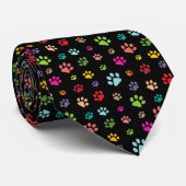 Farbige Paw Prints Design Necktie Krawatte (Gerollt)