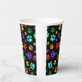 Farbige Paw Prints Design Paper Cup Pappbecher (Rechts)