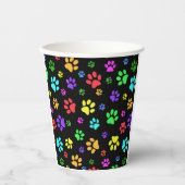 Farbige Paw Prints Design Paper Cup Pappbecher (Vorderseite)