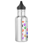 Farbige Paw-Prints Edelstahlflasche (Links)