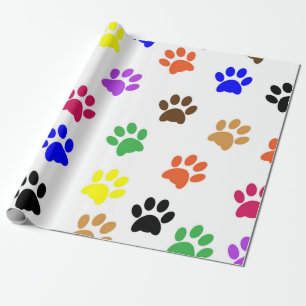 Farbige Paw-Prints Geschenkpapier