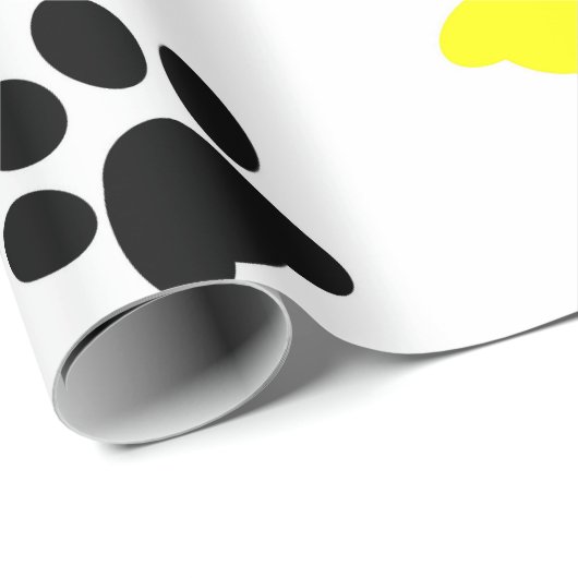 Farbige Paw-Prints Geschenkpapier (Rolleneckpunkt)