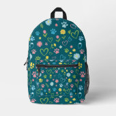 Farbige Paw Prints & Hearts Rucksack Niedlich (Vorderseite)