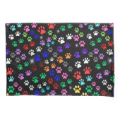 Farbige Paw Prints Kissenbezug (Vorderseite)