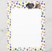 Farbige Paw-Prints mit Hund und Katze 8,5 x 11 (Vorderseite)