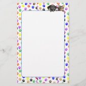 Farbige Paw-Prints mit Hunde- und Katzengeschirr Briefpapier (Vorderseite)