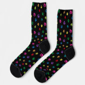 Farbige Paw Prints Muster schwarz Socken (Linkes Detail)