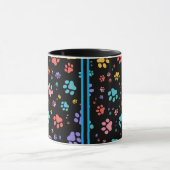 Farbige Paw Prints Tasse (Zentrum)