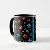 Farbige Paw Prints Tasse (Vorderseite Links)
