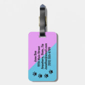 Farbige Paw-Prints über meine Gepäckanhänger (Rückseite vertikal)