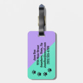 Farbige Paw-Prints über meine Gepäckanhänger (Rückseite vertikal)