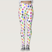 Farbige Pawprints Leggings (Vorderseite)