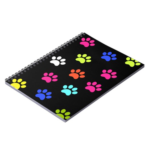 Farbige Pawprints Notizblock (Linke Seite)