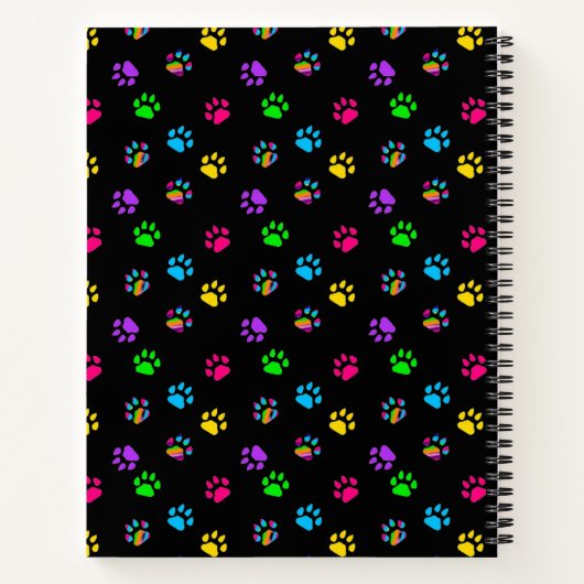 Farbige Paws Druck-Notebook Notizblock (Rückseite)
