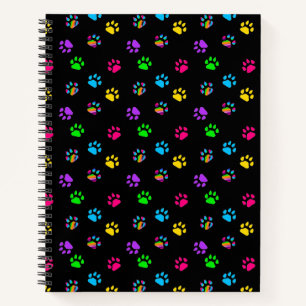 Farbige Paws Druck-Notebook Notizblock
