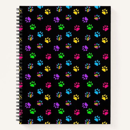 Farbige Paws Druck-Notebook Notizblock (Vorderseite)