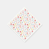 Farbige Paws, Herz und Knochen Doodle Papier Napki Serviette (Ecke)