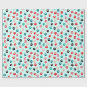 Farbige Paws Hund Lover Katze Lover Pet Lover Nied Geschenkpapier (Flach)