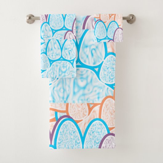 Farbige Paws Illusion Badetuch Set (Insitu)