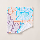 Farbige Paws Illusion Badetuch Set (Waschlappen)