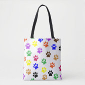 Farbige Paws Muster Hund Lover Animal Lover Katze Tasche (Vorderseite)