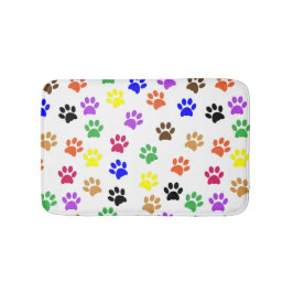 Farbige Paws Muster Hund Lover Animal Paws Niedlic Badematte
