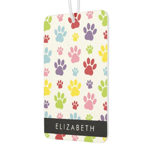 Farbige Paws, Muster, Hundepaws, Ihr Name Autolufterfrischer (Links)