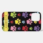 Farbige Paws, Muster, Hundepaws, Ihr Name Case-Mate iPhone Hülle (Rückseite (Horizontal))