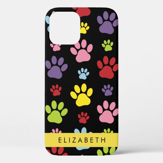 Farbige Paws, Muster, Hundepaws, Ihr Name Case-Mate iPhone Hülle (Rückseite)