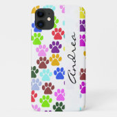 Farbige Paws, Muster, Hundepaws, Ihr Name Case-Mate iPhone Hülle (Rückseite)